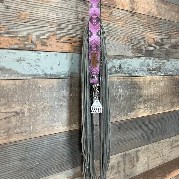 Western Mini Leather Fringe Strap 48" #22238