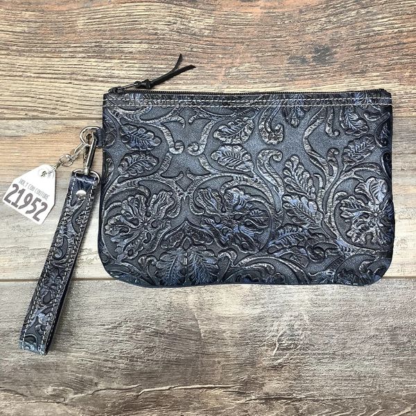 Western Leather Wristlet Clutch #21952