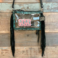 Stadium Ranch Hand - Teal & Black Floral Embossed