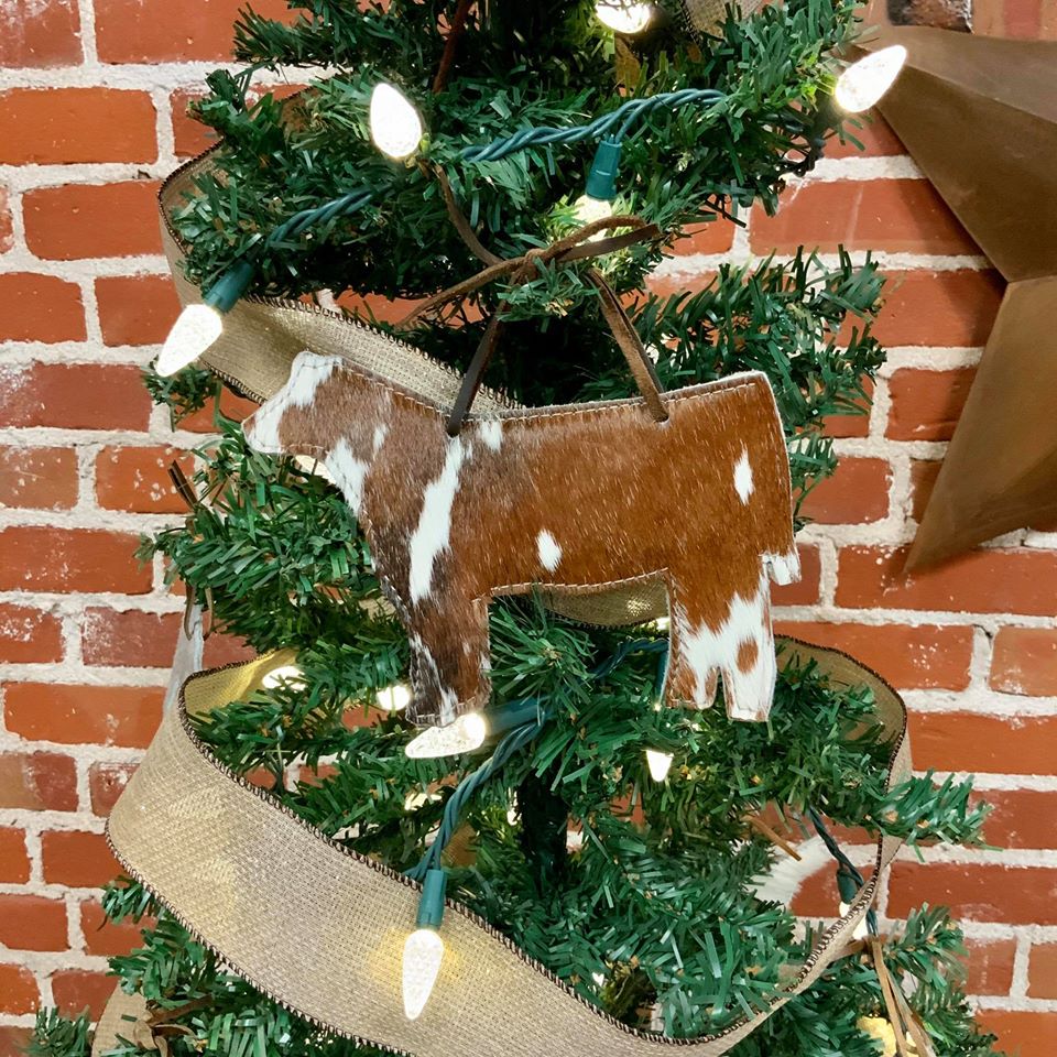 Cowhide Holiday Ornament - Large Cow