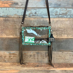 Stadium Ranch Hand - Turquoise Brown Floral Embossed