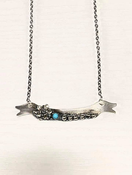 Brittany Exclusive Jewelry - Sterling Silver Necklace Floral Turquoise #2