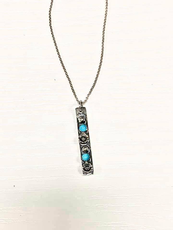 Brittany Exclusive Jewelry - Sterling Silver Necklace Floral Turquoise