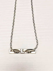 Silver Initial Bar Necklace