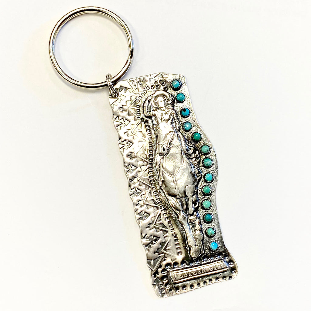 Brittany Exclusive Jewelry - Sterling Silver Western Girl Keychain