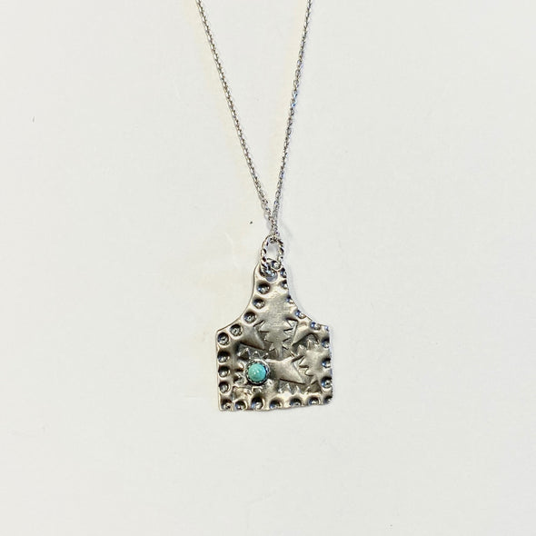 Brittany Exclusive Jewelry - Sterling Silver  Eartag Turquoise Necklace