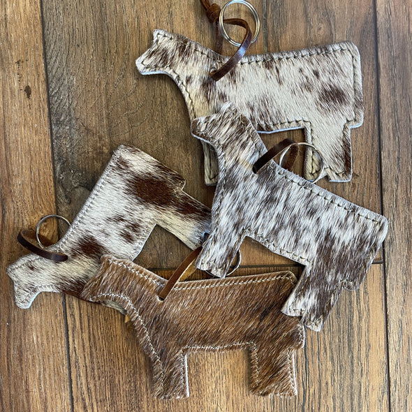Mystery Cow Keychain- Cowhide