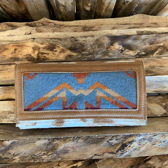 Bandit Wallet with Pendleton center & leather frame  #1302