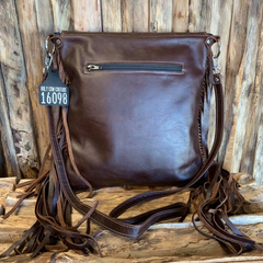 Crossbody with leather flap   #16098