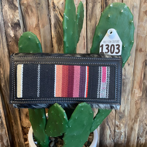 Bandit Wallet with Serape & leather frame  #1303