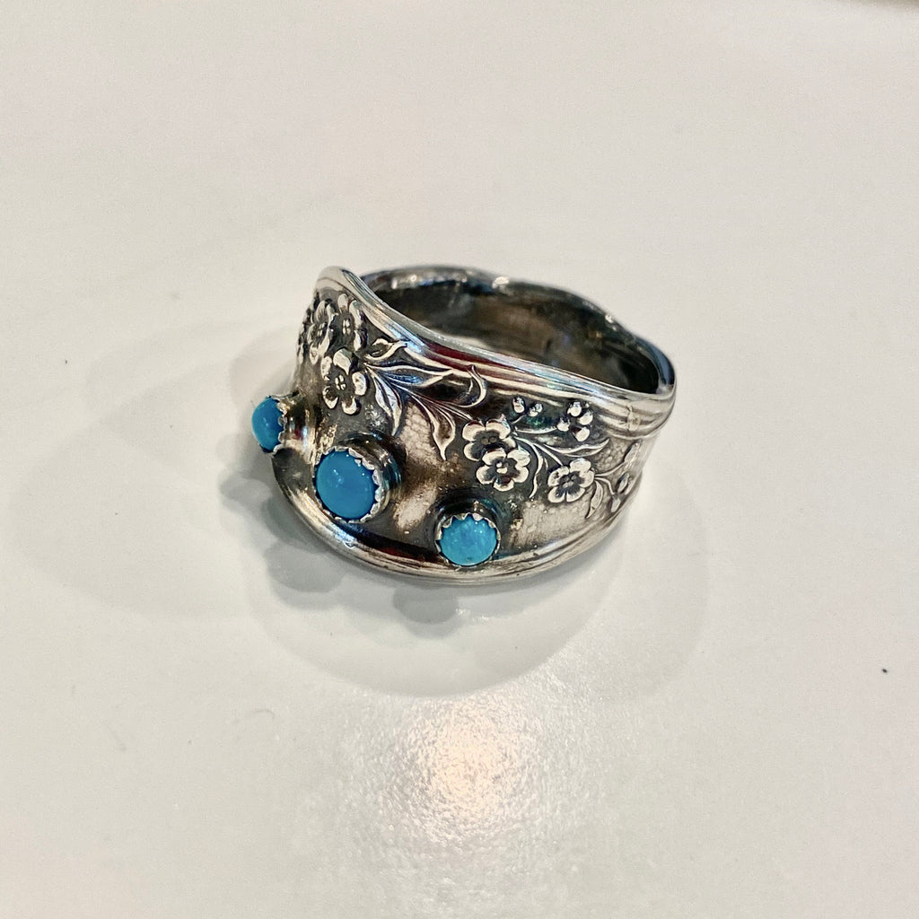 Sterling Silver Turquoise dot ring